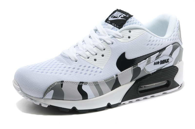 Air Max 90 Chaussures Hommes PRM EM Tissage camouflage Blanc Noir (2)